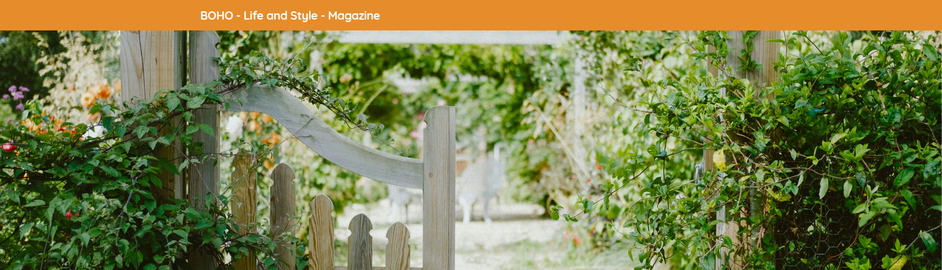 BOHO Life and Style magazine garden masthead
